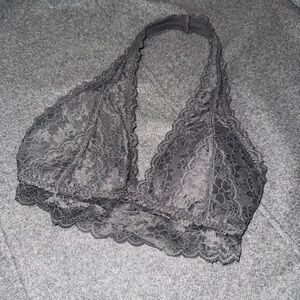 Gilly Hicks Gray Lace Triangle Bra